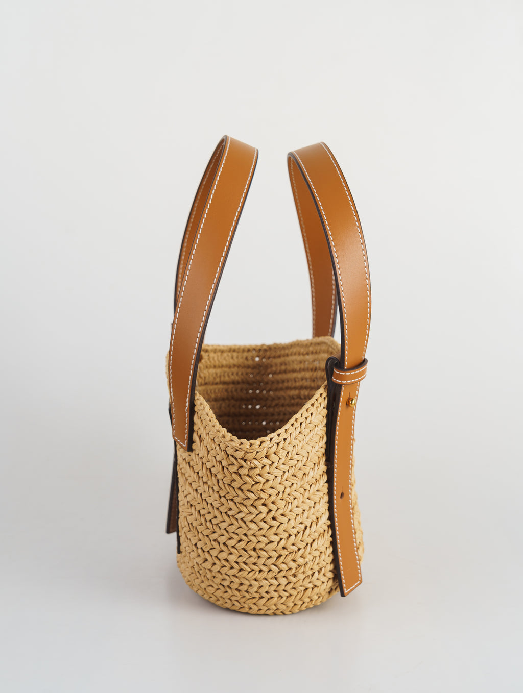 レザーパッチバスケットバッグキット（キャメル）