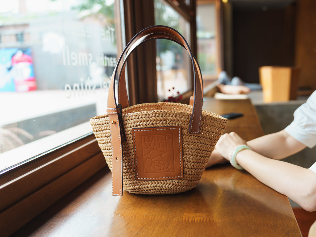 レザーパッチバスケットバッグキット（キャメル）