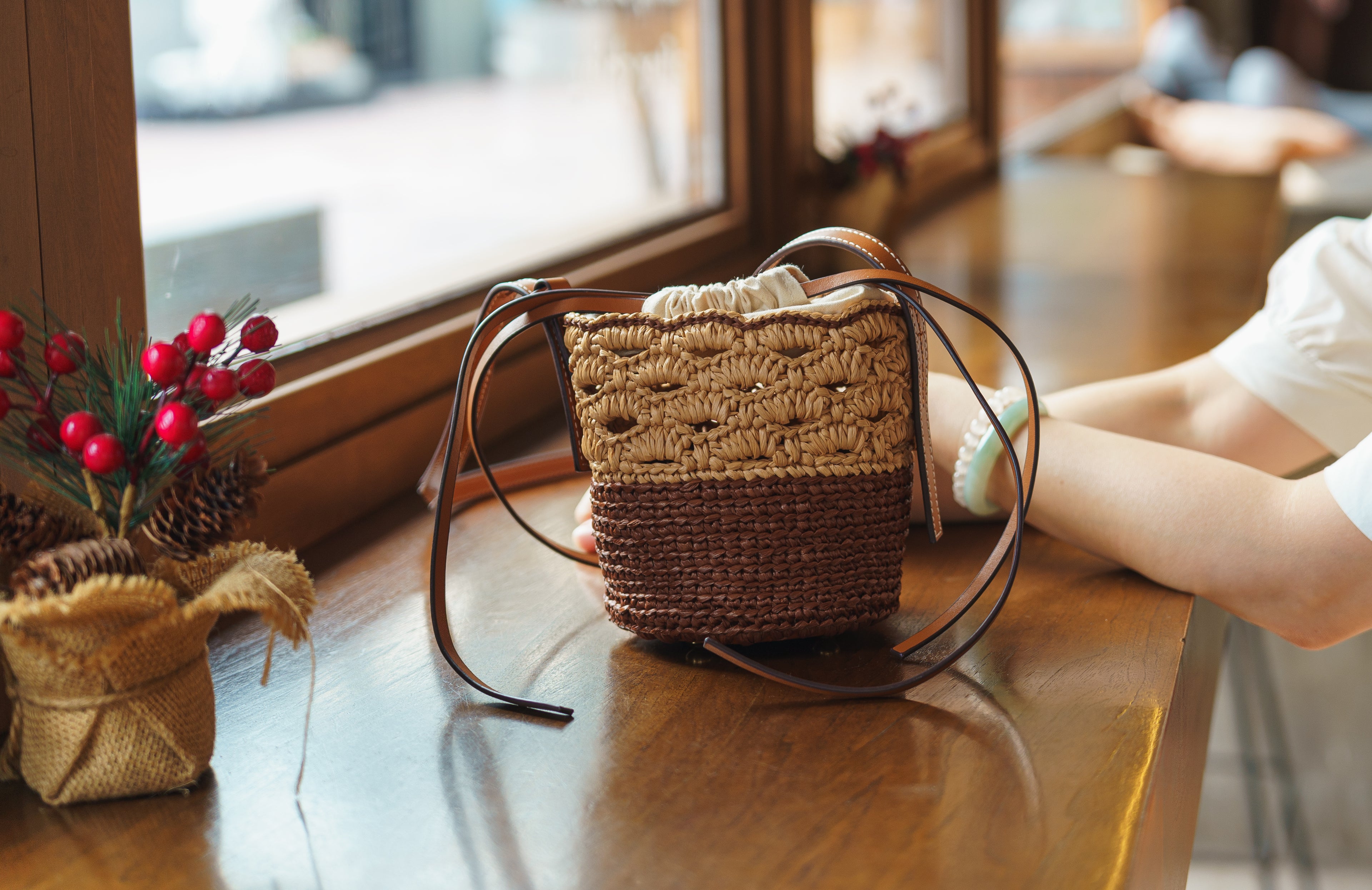 ドローストリングインナー付き巾着バッグパーツセット