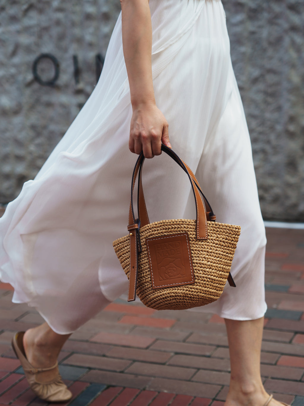 レザーパッチバスケットバッグキット（キャメル）